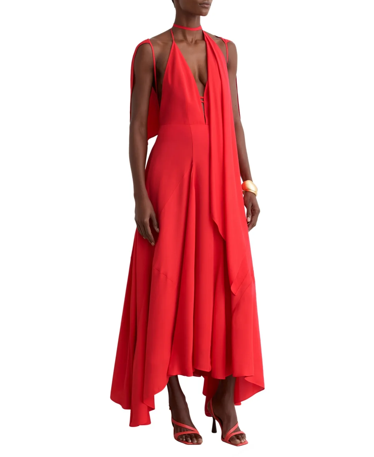 Evory Halter Asymmetrical Cutout Dress by Reiss