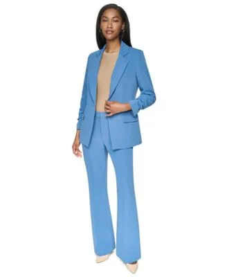 Tech Tailoring Sleeve Blazer High Waisted Wide Leg Pants by DKNY