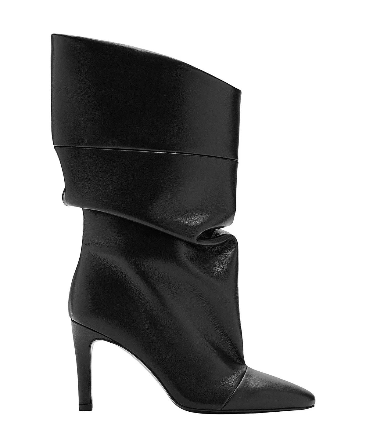 Ruched Stiletto Round-Toe Ankle Boots by Mango