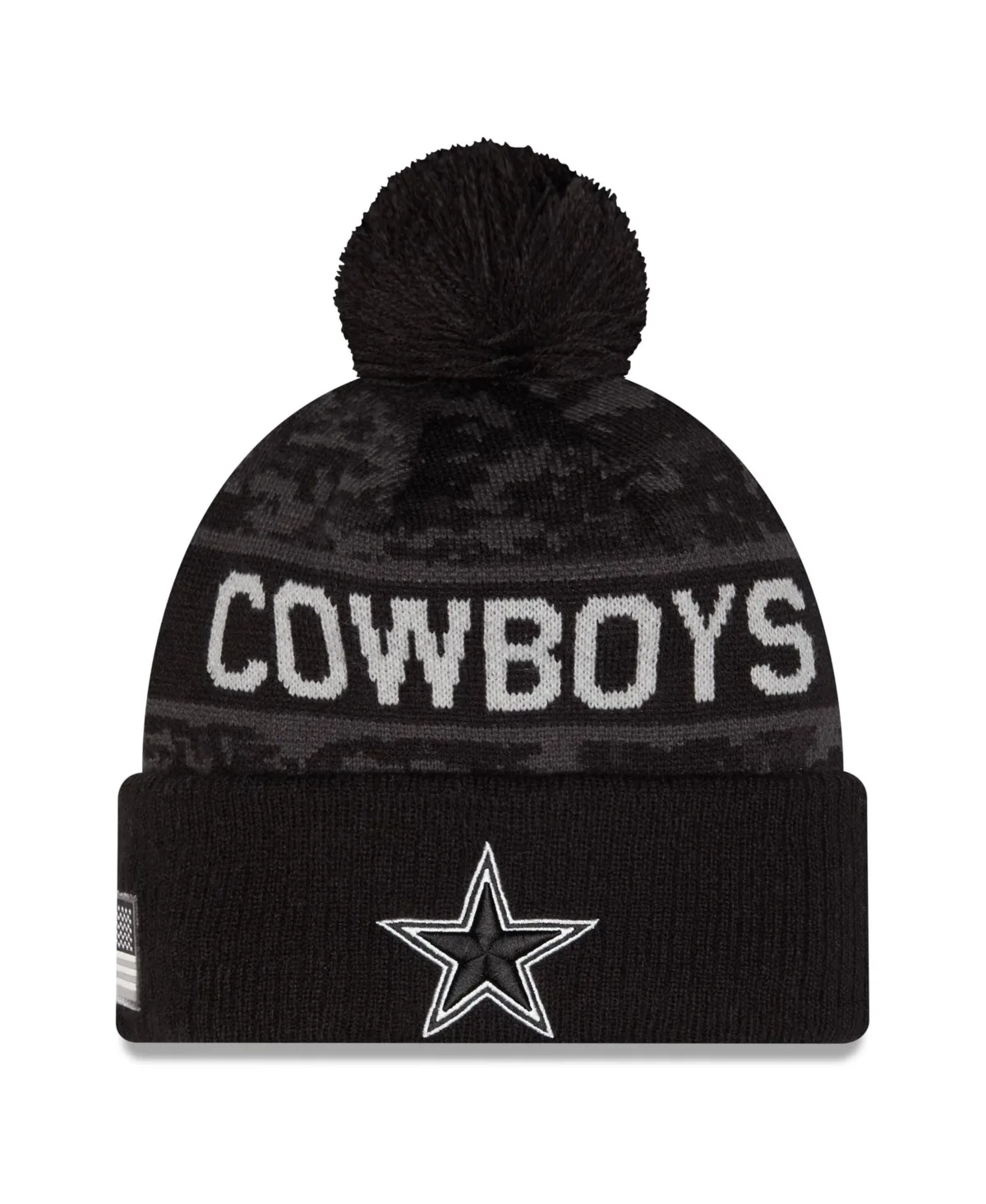 Dallas Cowboys 2026 Salute to Service Cuffed Knit with Pom Hat by New Era