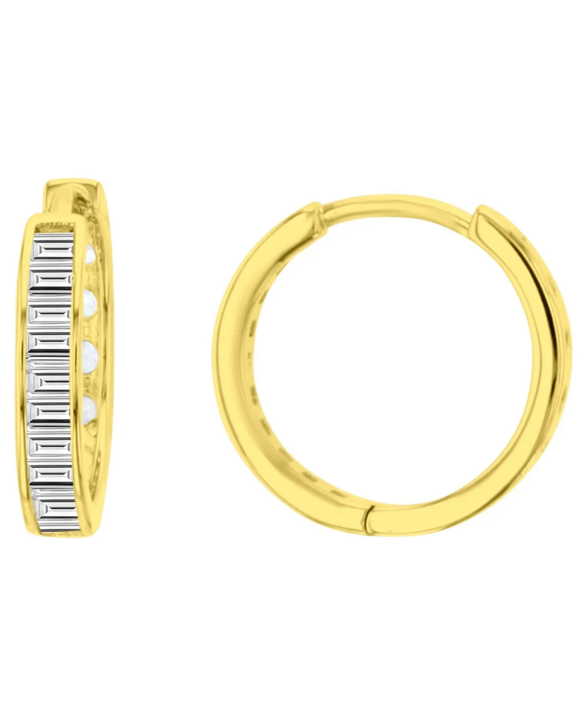 Cubic Zirconia 14k Gold-Plated Small Huggie Hoop Earrings by Macy's