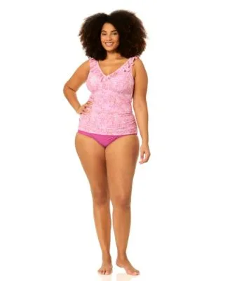 Andressa V Neck Swim Tankini Top Bottoms by Raisins Curve