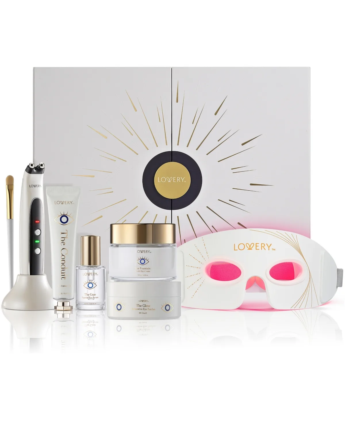 Eye Protection Ritual 8piece Luxury Eye Care Gift Set with Red Light Therapy Eye Mask by Lovery