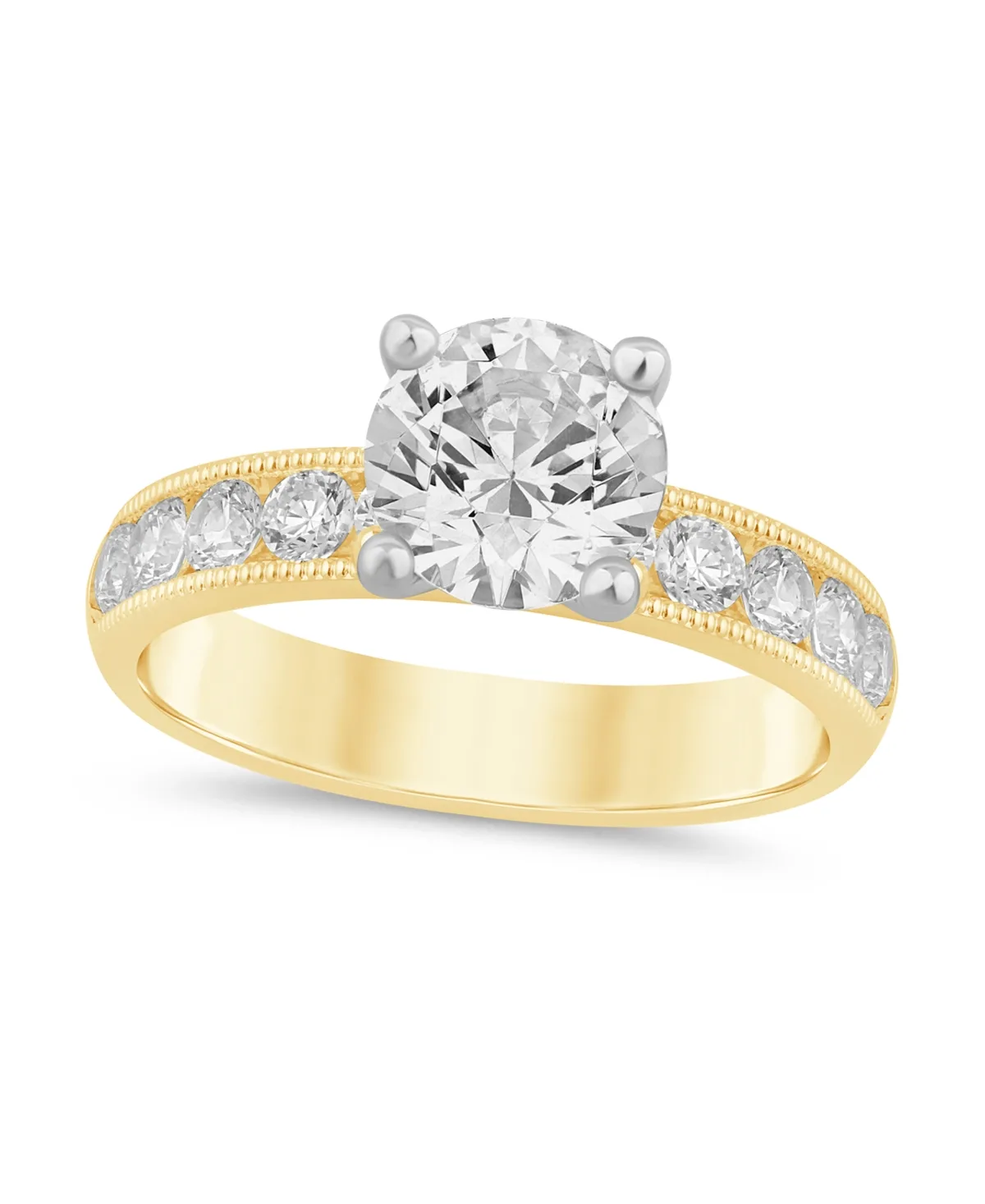 Certified Lab-Grown Diamond Solitaire Ring (2-3/4 ct. t.w.) in 14k Yellow and White Gold by Macy's