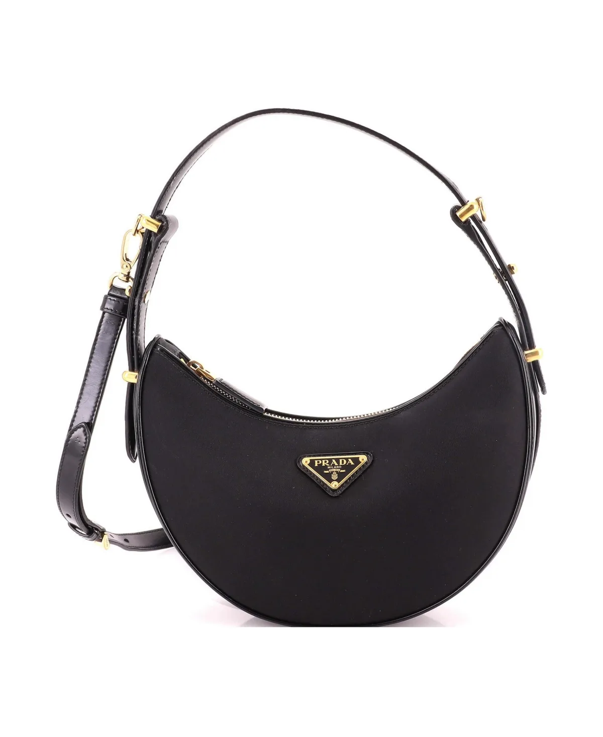 Pre-Owned Prada Small Arque Half Moon Hobo Tessuto by Prada