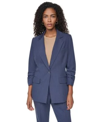 Pinstripe Sleeve Blazer Modern Pinstripe Straight Leg Trousers by DKNY