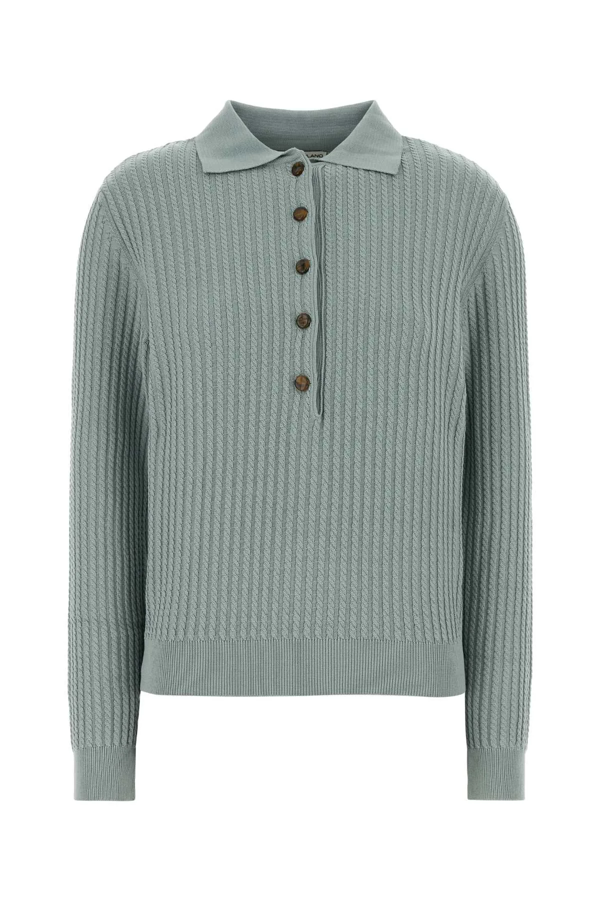 Sea Green Silk Blend Polo Shirt