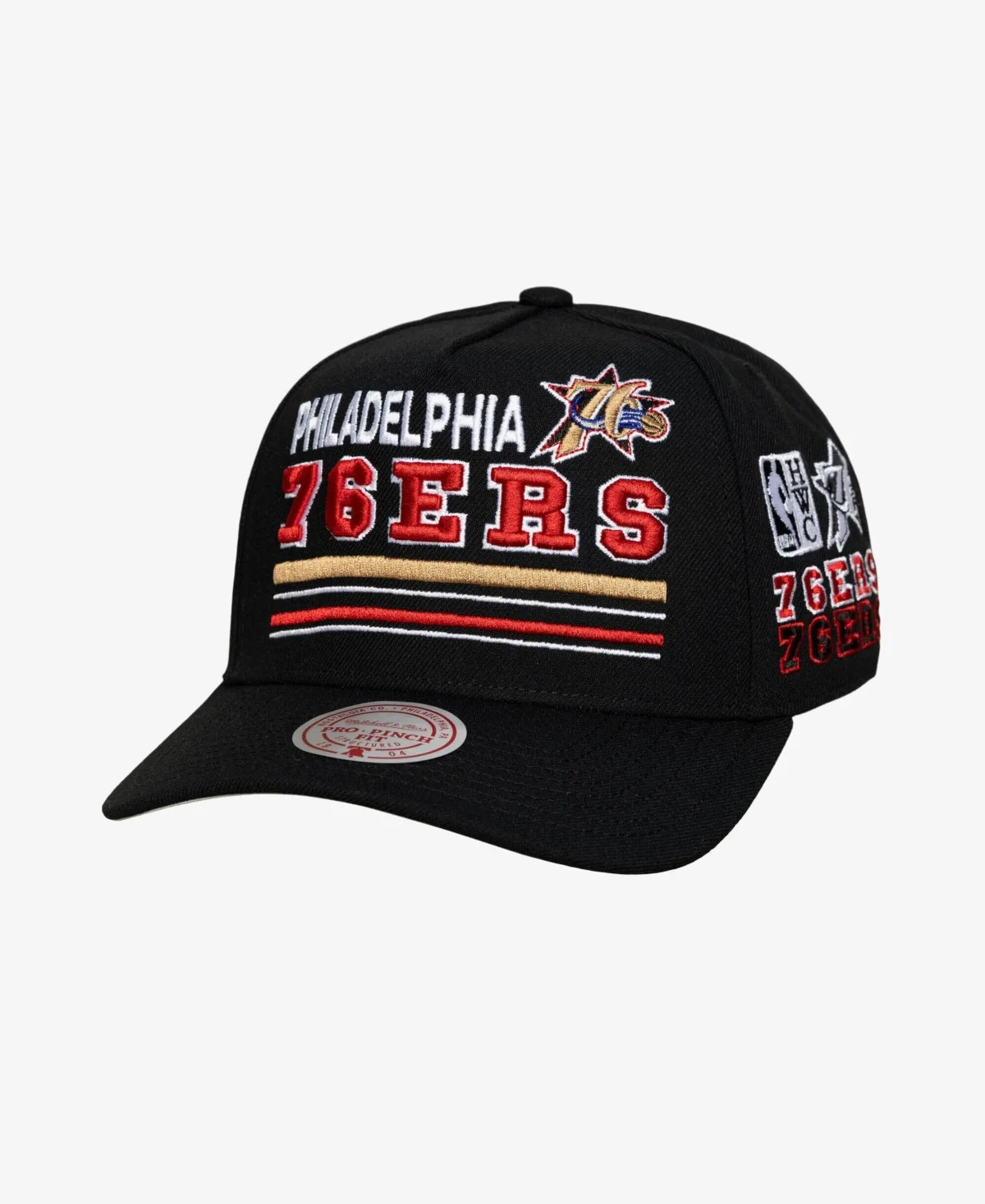 Philadelphia 76ers Hardwood Classics Triple Check Pro Snapback Hat by Mitchell & Ness