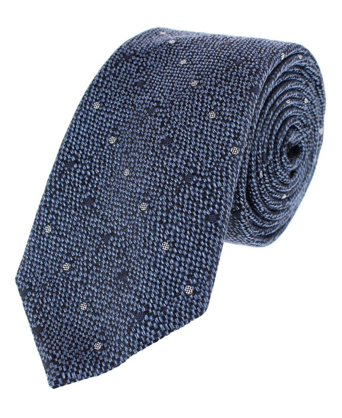Percival Polka Dot Silk/Wool Blend Slim Tie by Trafalgar