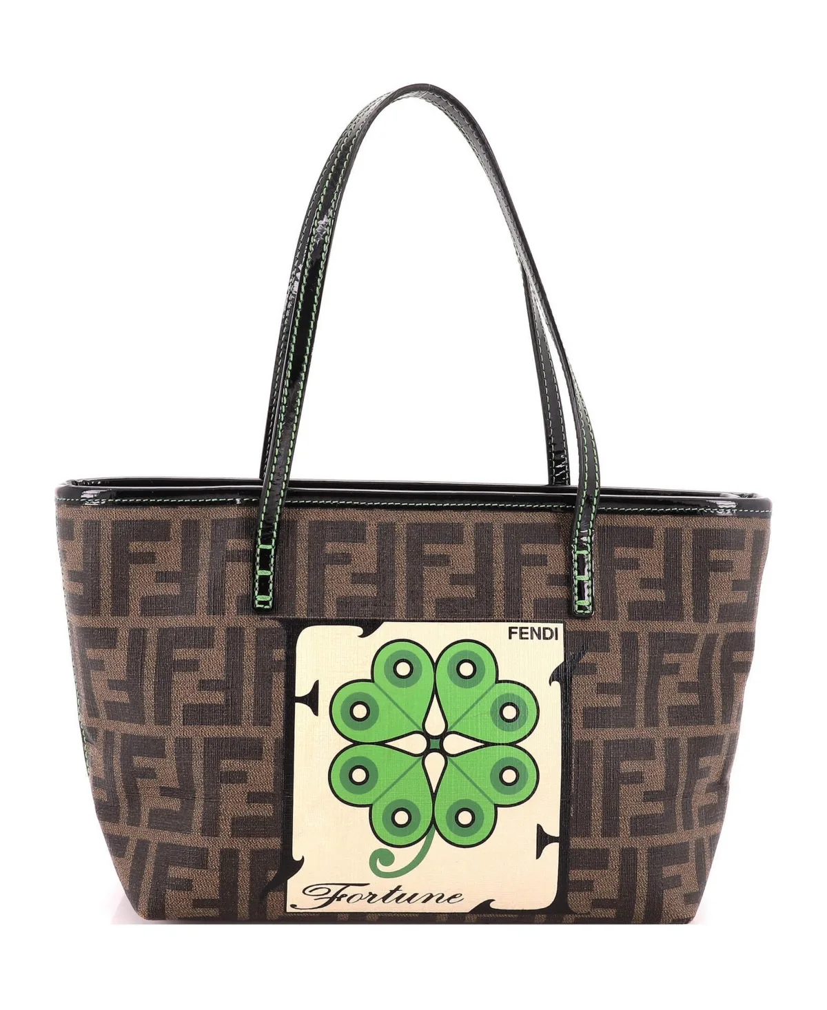 Pre-Owned Small Roll Tote Printed Zucca Coated Canvas by FENDI