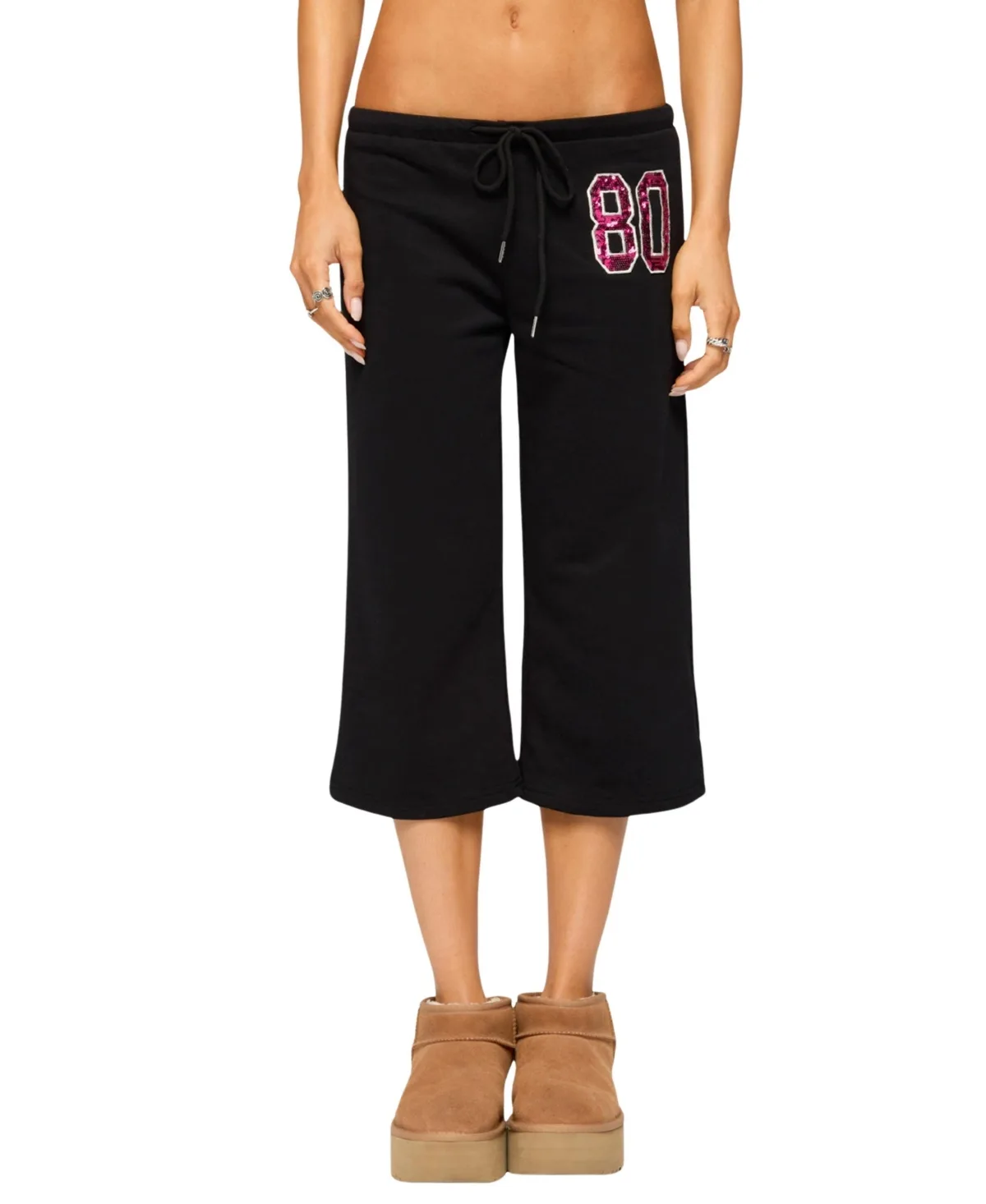 80 Sequin Capri Sweatpants by Edikted
