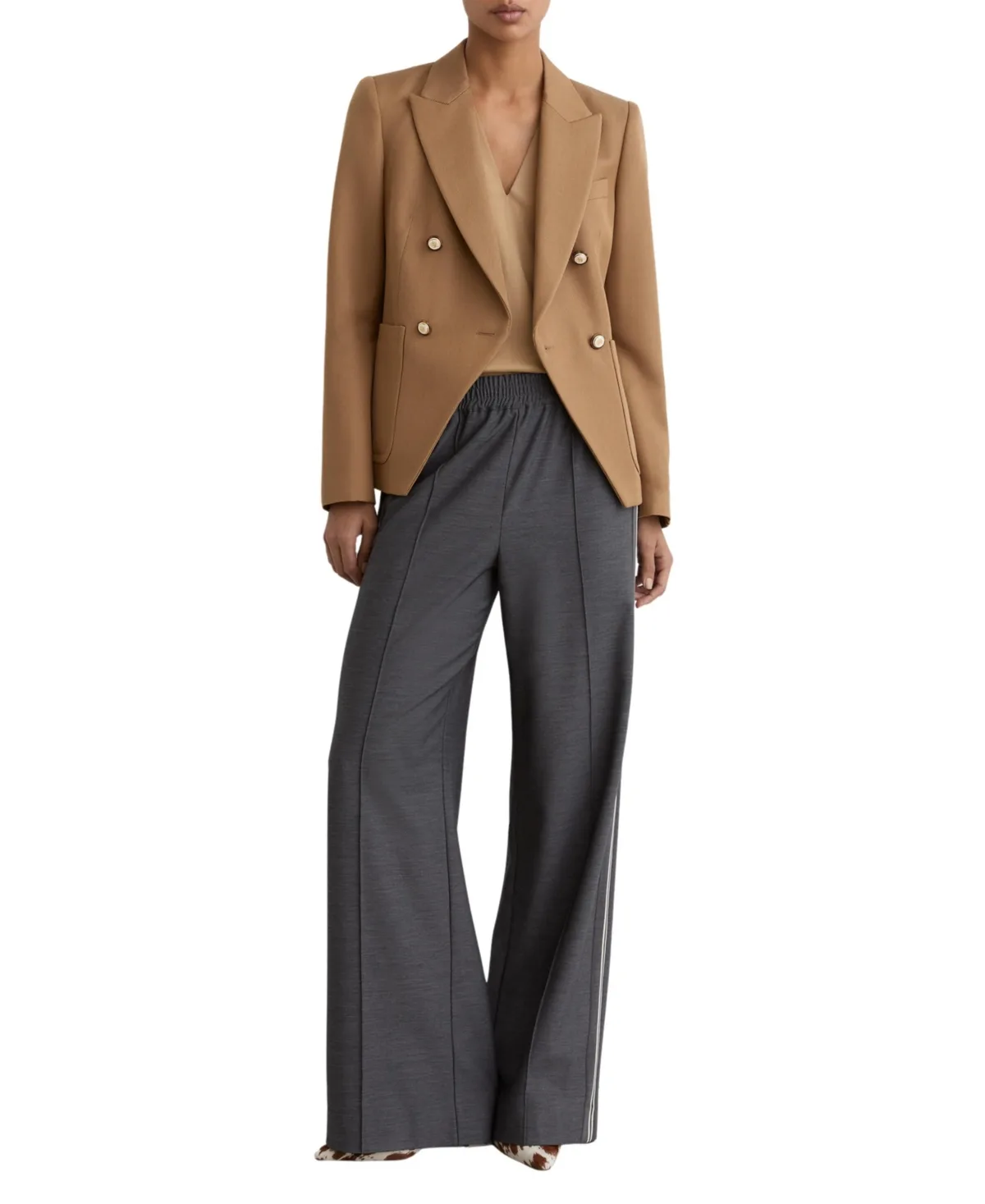 Gigi Wool-Blend Double-Breasted Blazer by Reiss
