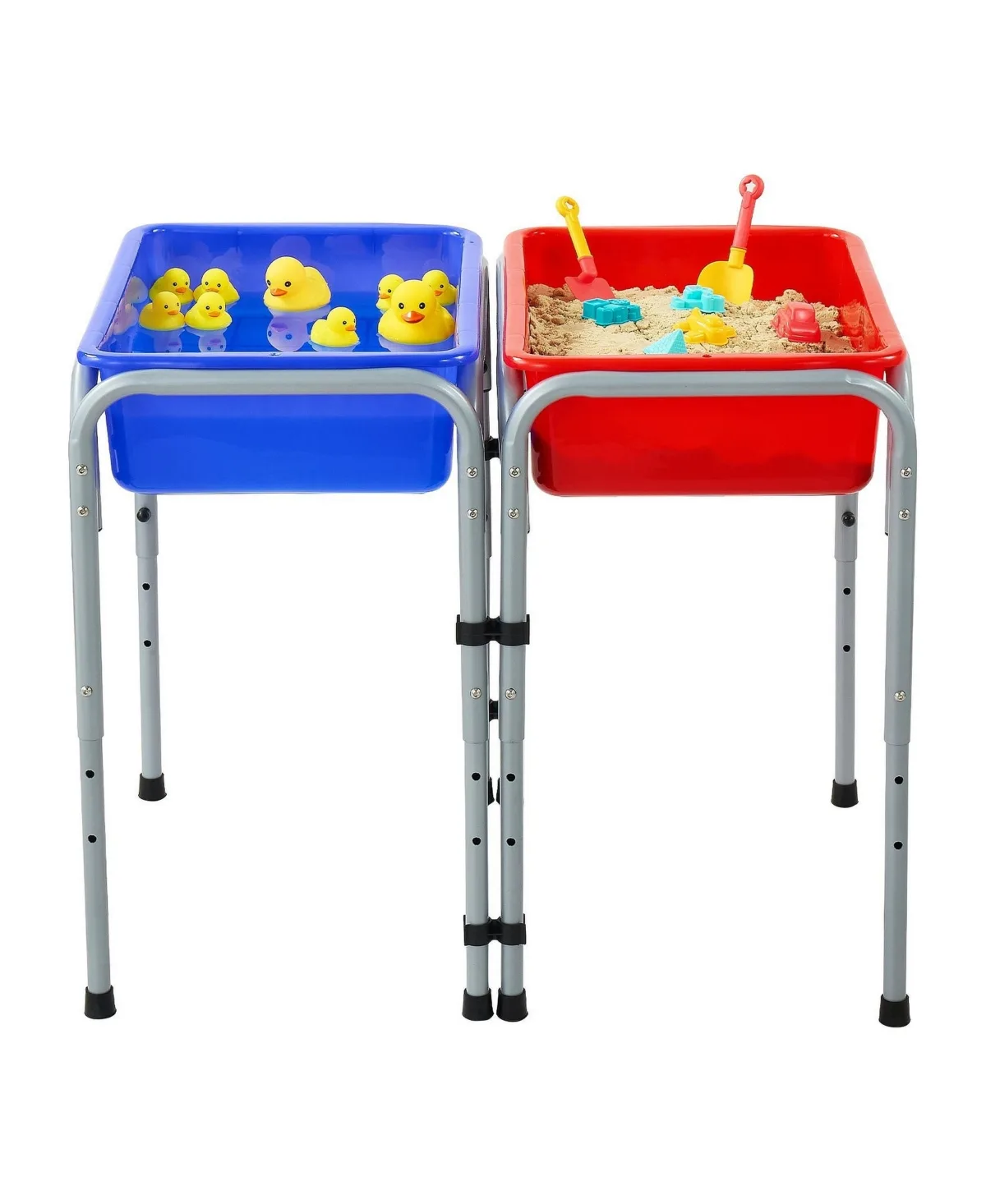 2-Station Sand and Water Sensory Table, Adjustable Height (20-26 In) by Hongge