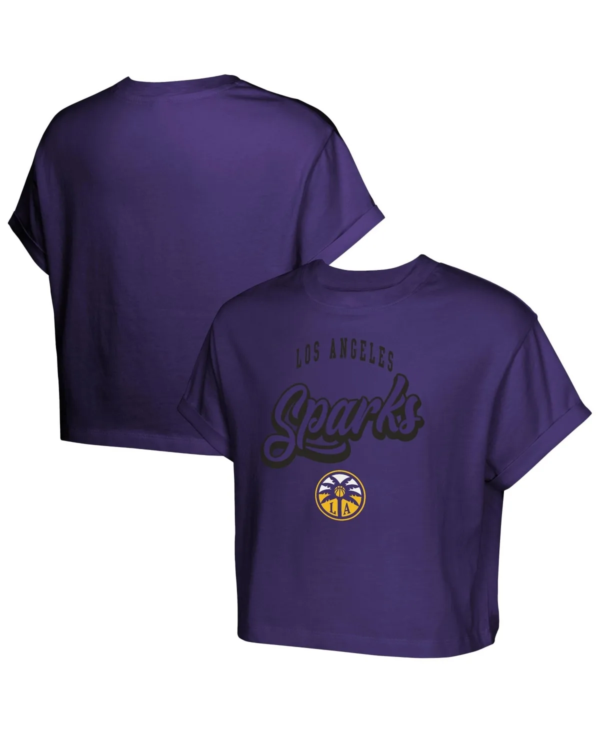 Los Angeles Sparks City Pennant Cropped T-Shirt by Outerstuff