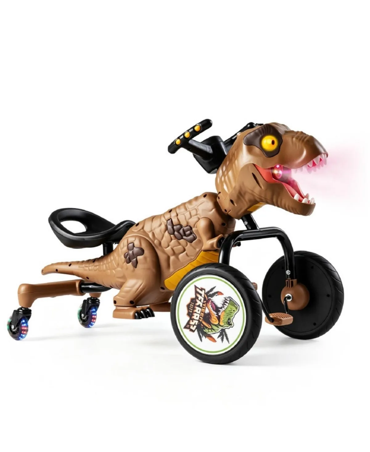 Dinosaur Drift Tricycle with Mist Spray & 360-Degree Spin Mode, 66 Lbs Capacity, Ages 3-8 by Hongge