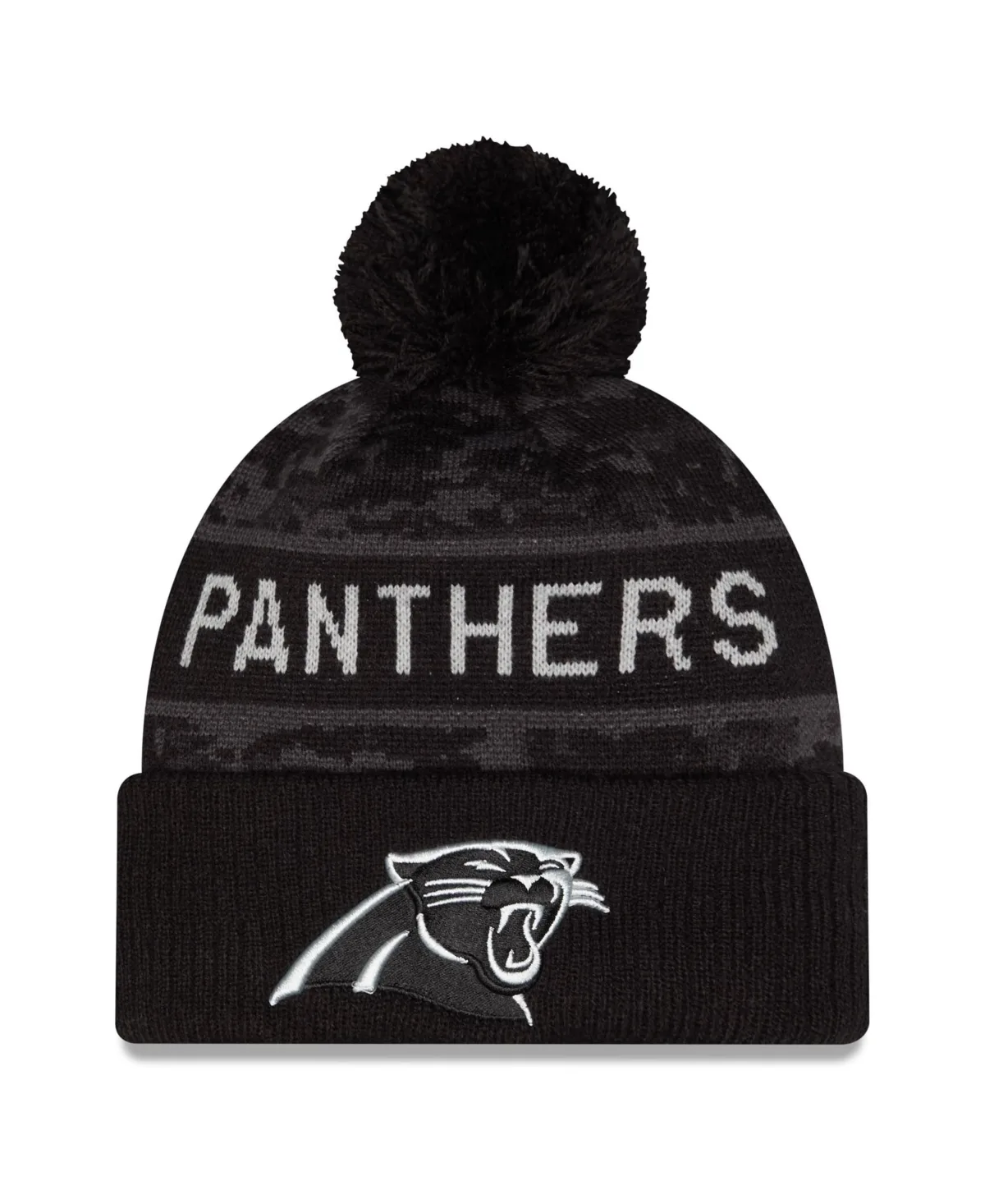Carolina Panthers 2026 Salute to Service Cuffed Knit with Pom Hat by New Era