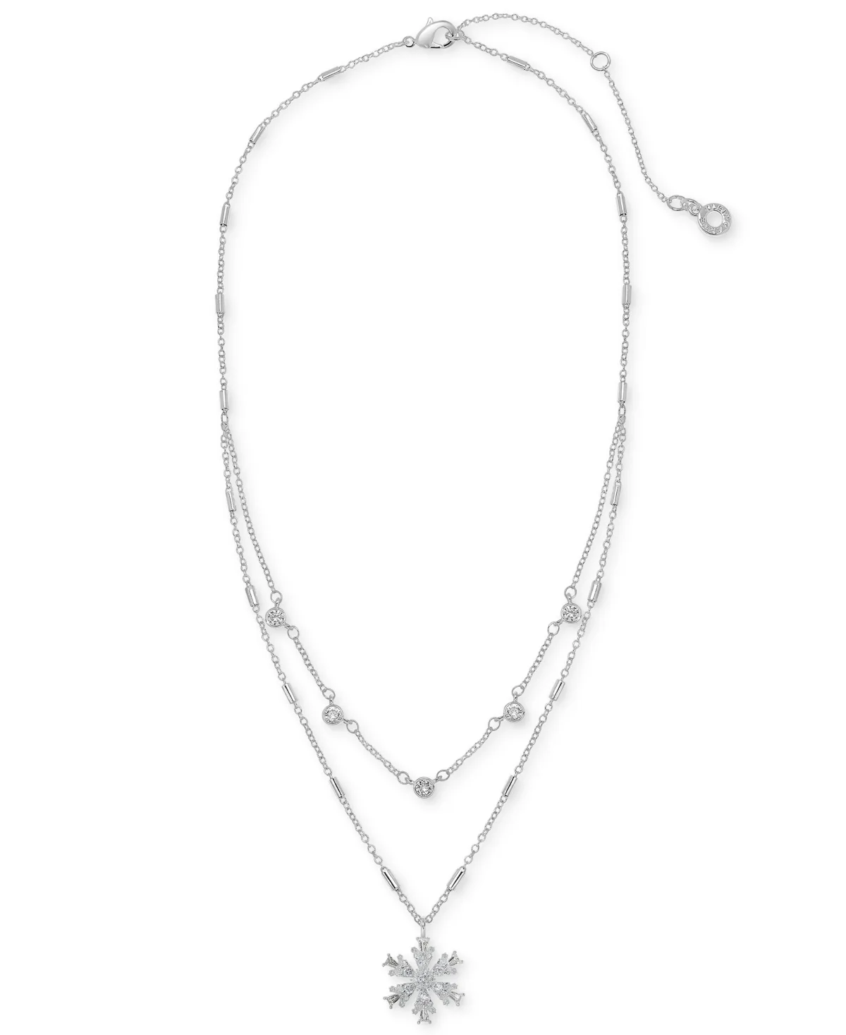 Silver-Tone Cubic Zirconia Snowflake Pendant Necklace by Anne Klein