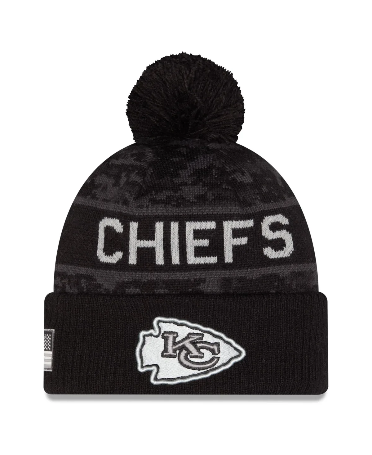 Kansas City Chiefs 2026 Salute to Service Cuffed Knit with Pom Hat by New Era