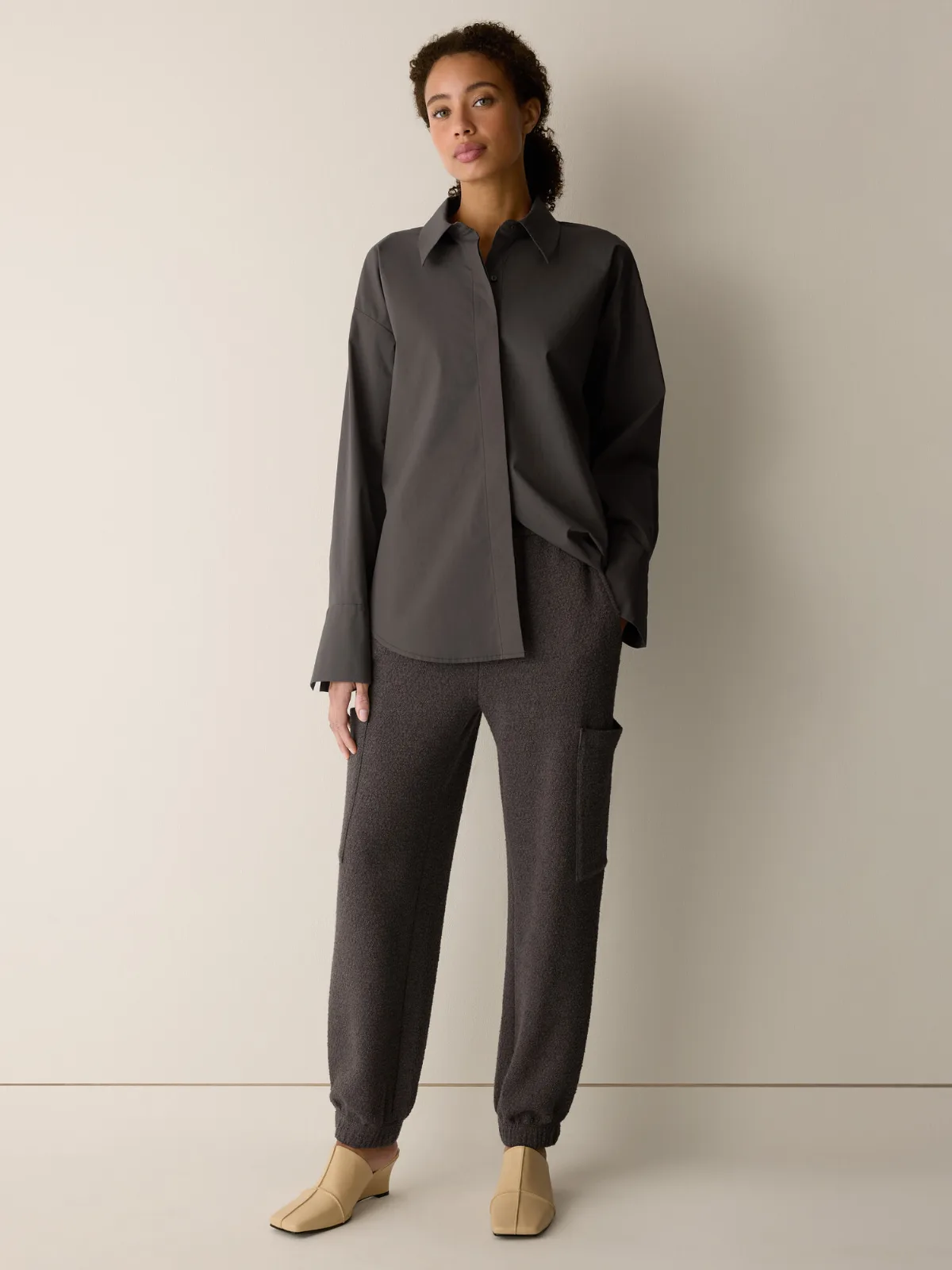 Organic Cotton Boucle Knit Jogger Pant by EILEEN FISHER