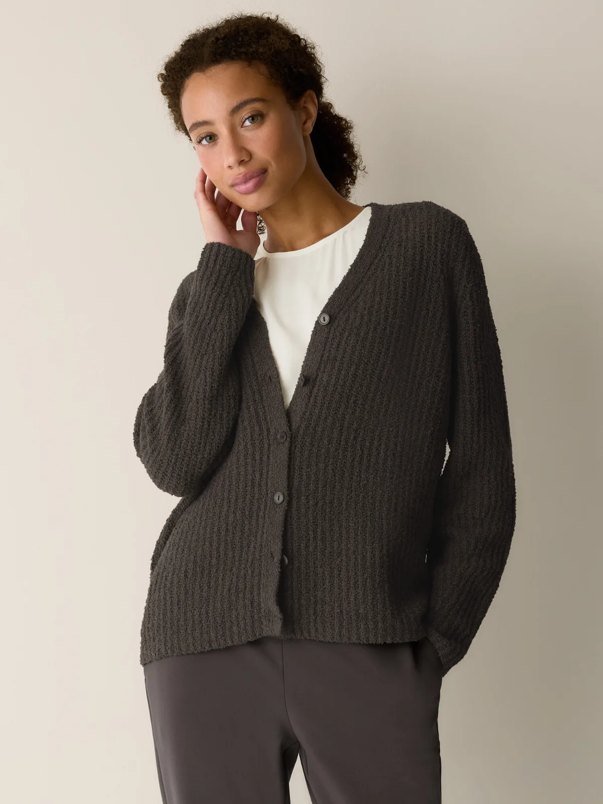 Organic Cotton Fluff Cardigan by EILEEN FISHER