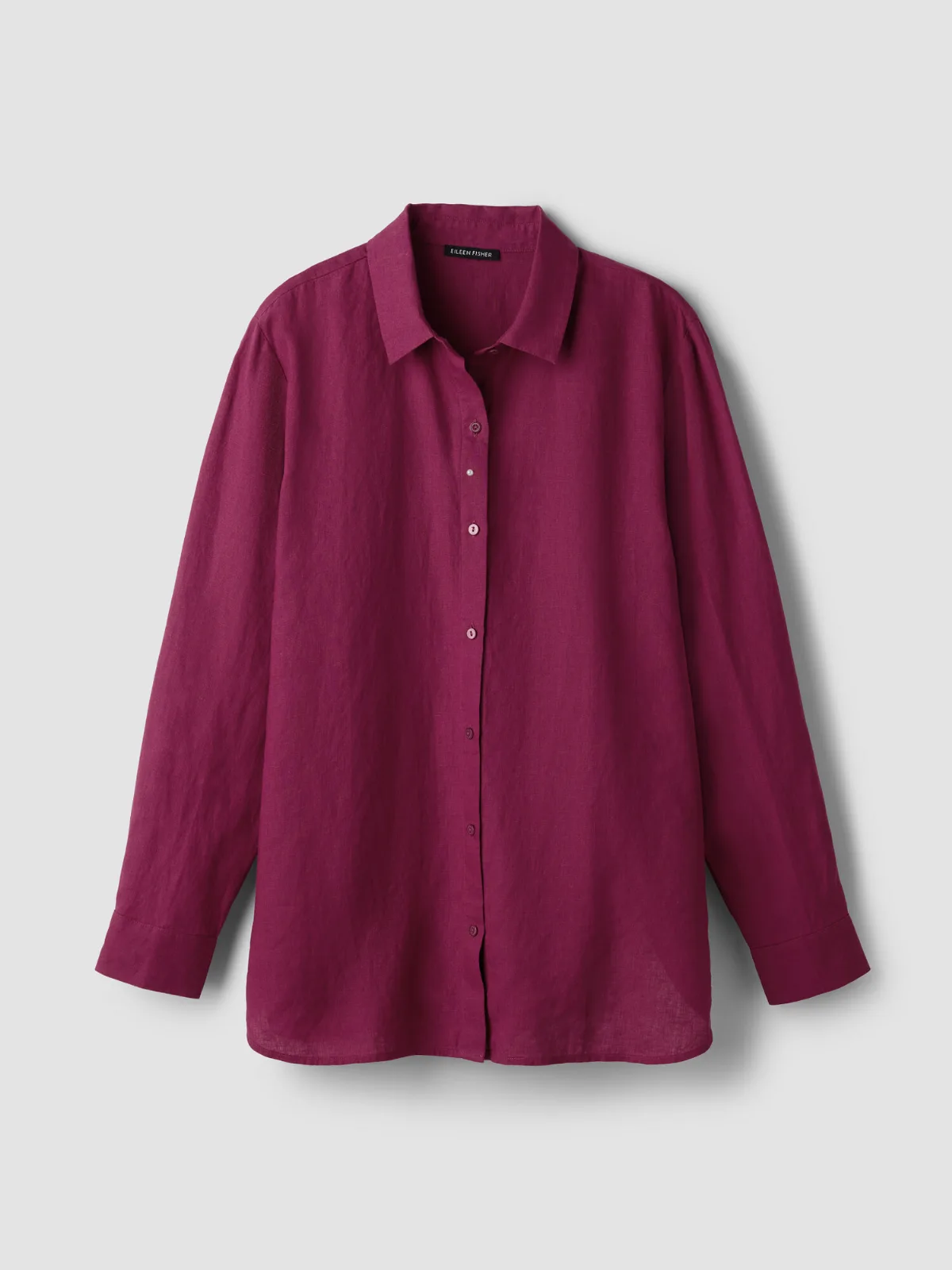 Organic Handkerchief Linen Classic Collar Shirt by EILEEN FISHER
