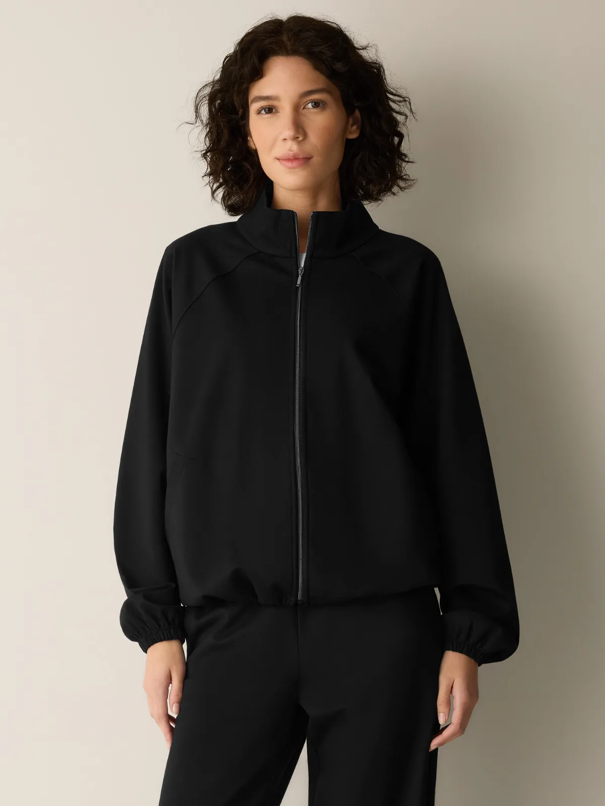 Lightweight Ponte High Collar Jacket by EILEEN FISHER