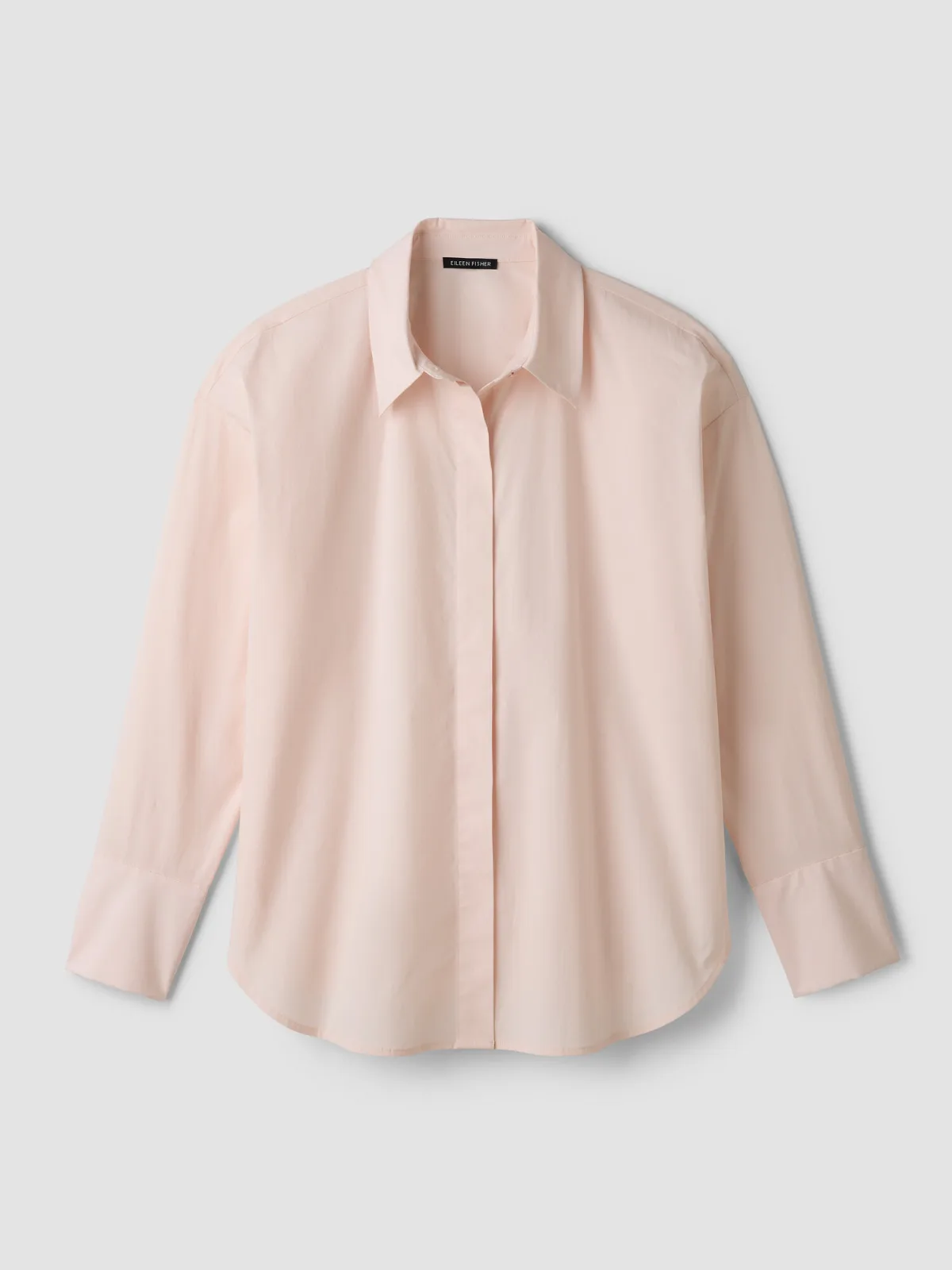 Stretch Organic Cotton Poplin Classic Collar Shirt by EILEEN FISHER