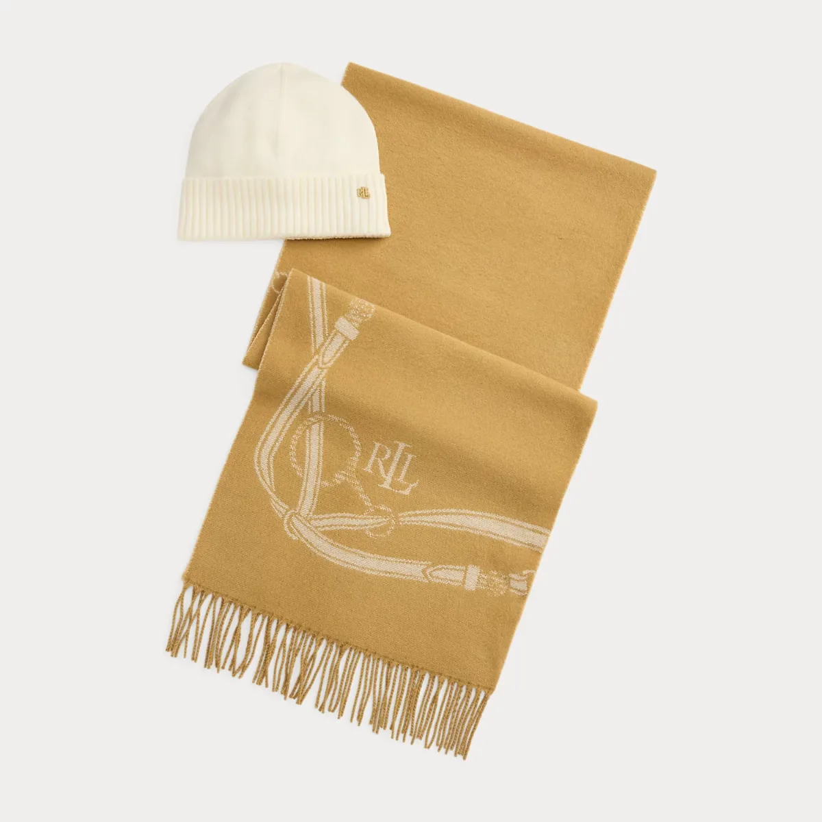 Belting-Motif Scarf & Beanie Gift Set by Lauren Ralph Lauren