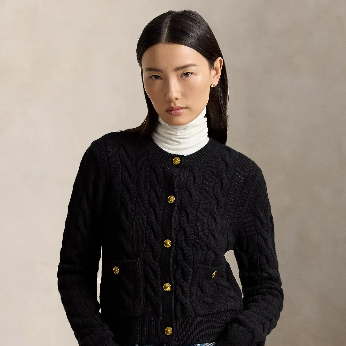 Cable Wool-Cashmere Cardigan by Polo Ralph Lauren