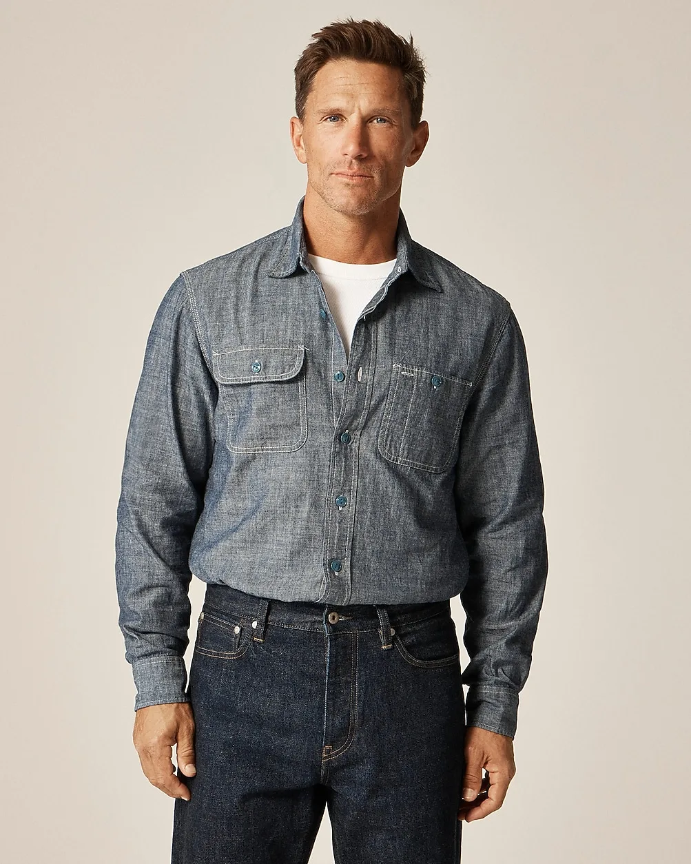 Wallace & Barnes Japanese Selvedge Chambray Workshirt by J.Crew