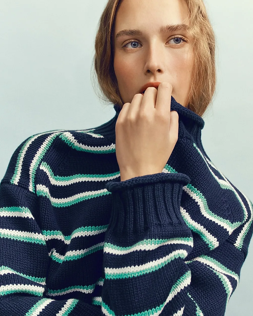 2025 Rollneck™ Sweater in Stripe by J.Crew