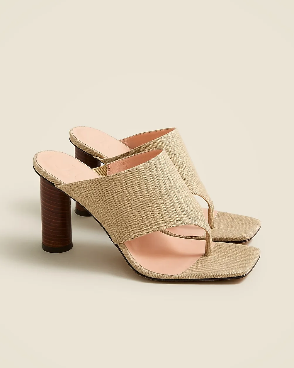 Rounded-Heel Thong Sandals in Linen by J.Crew