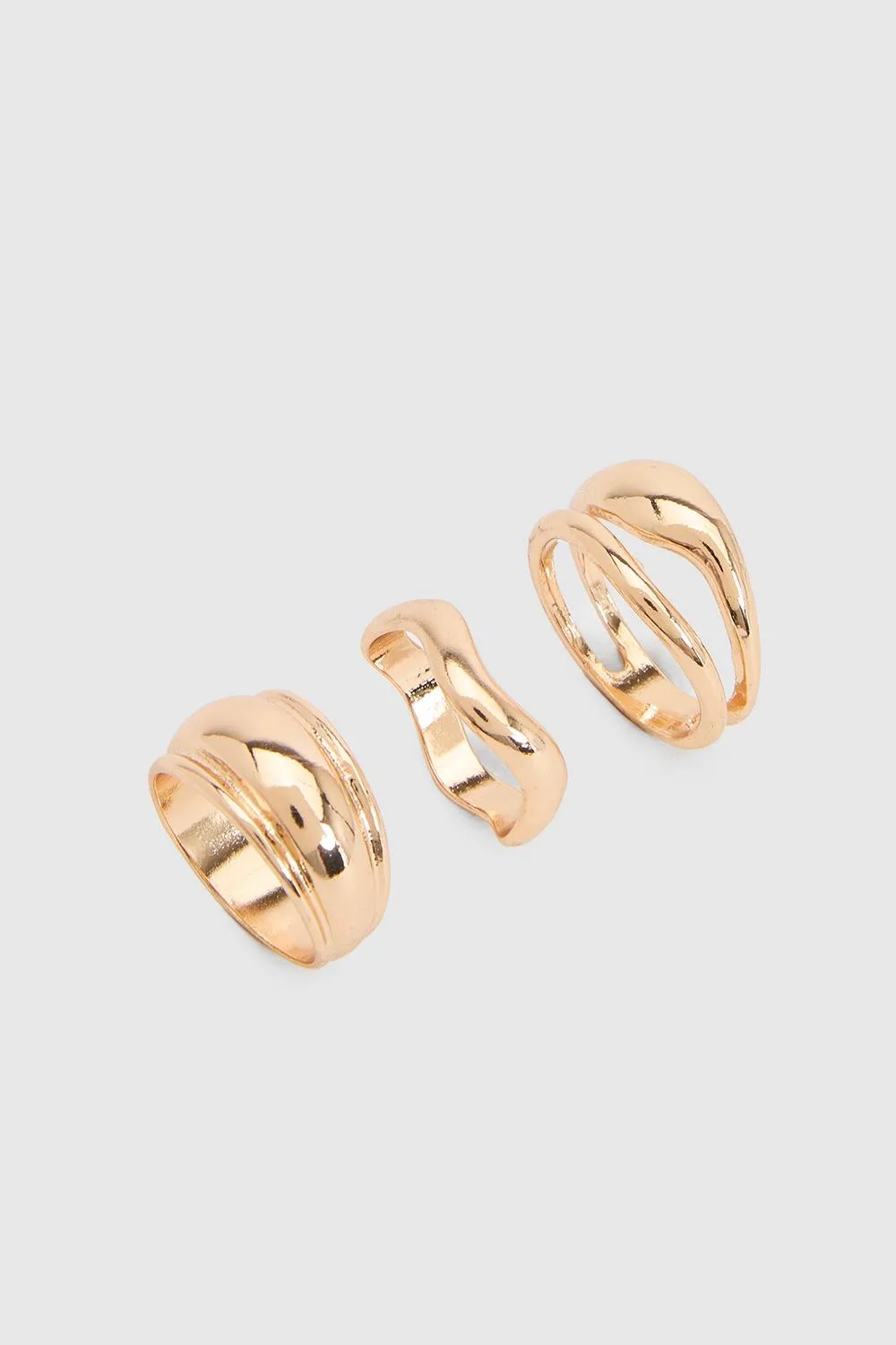 Chunky Rings 3 Pack by boohoo