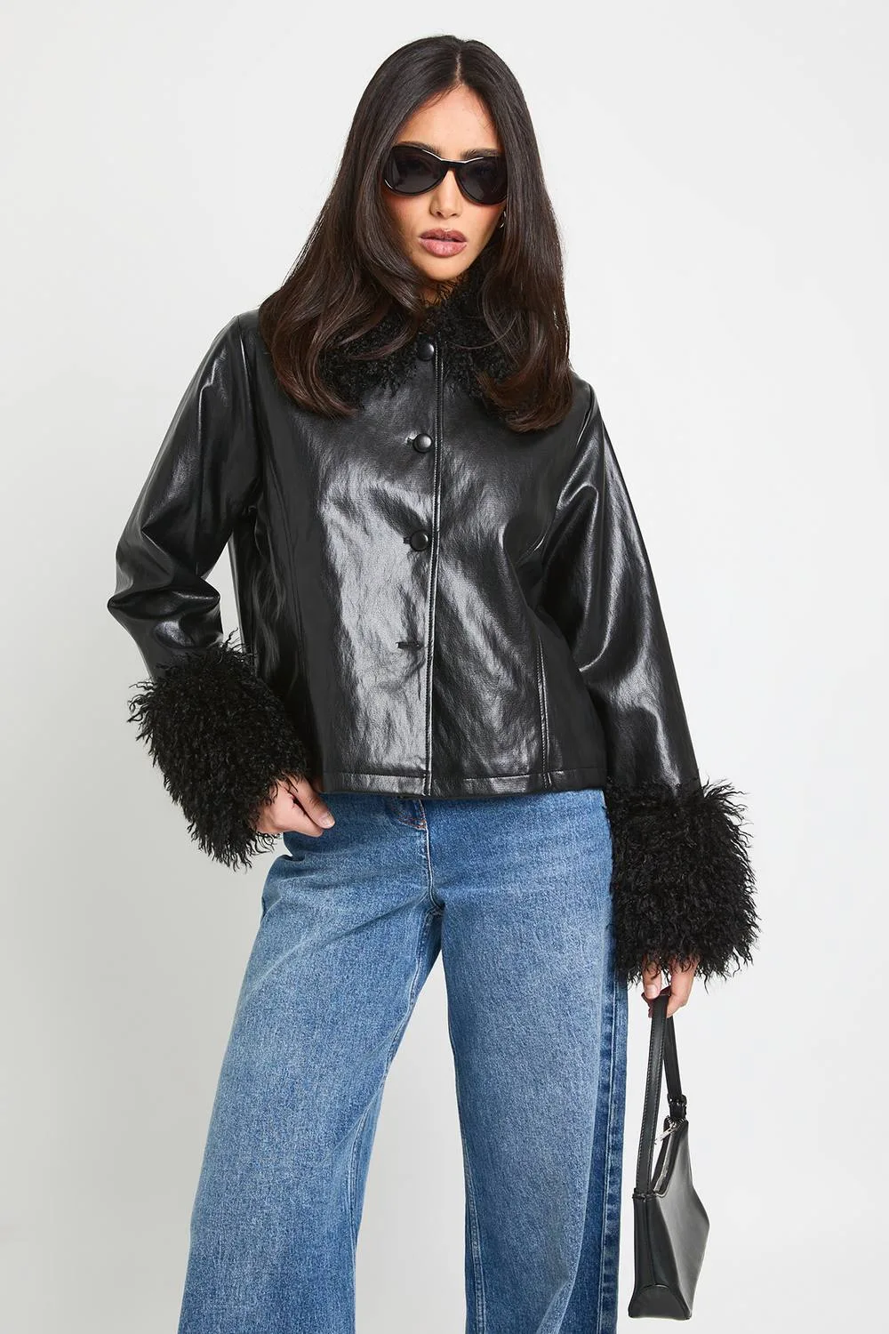Faux Fur Trim Jacket by boohoo