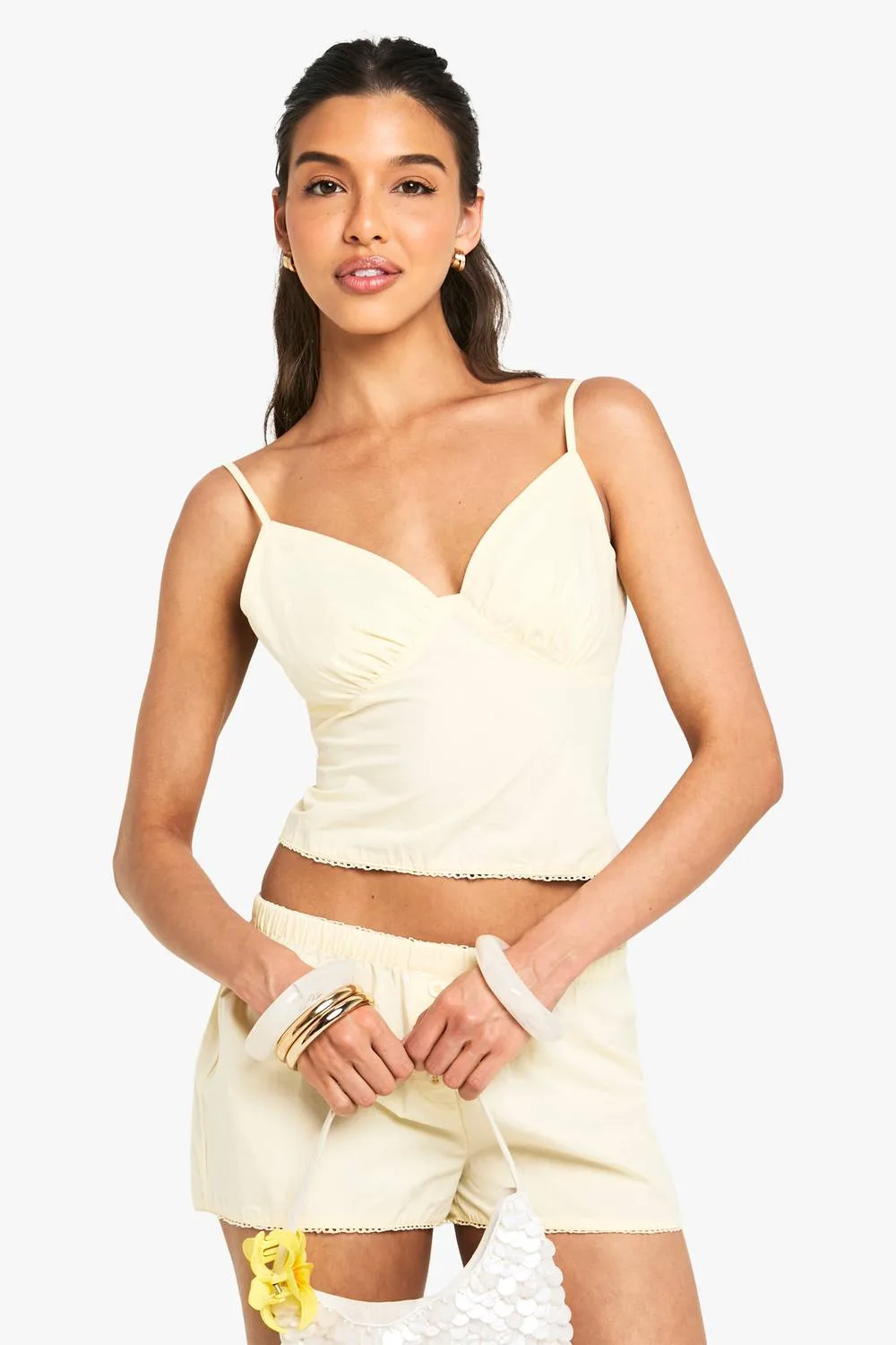 Ruched Bust Cami by boohoo