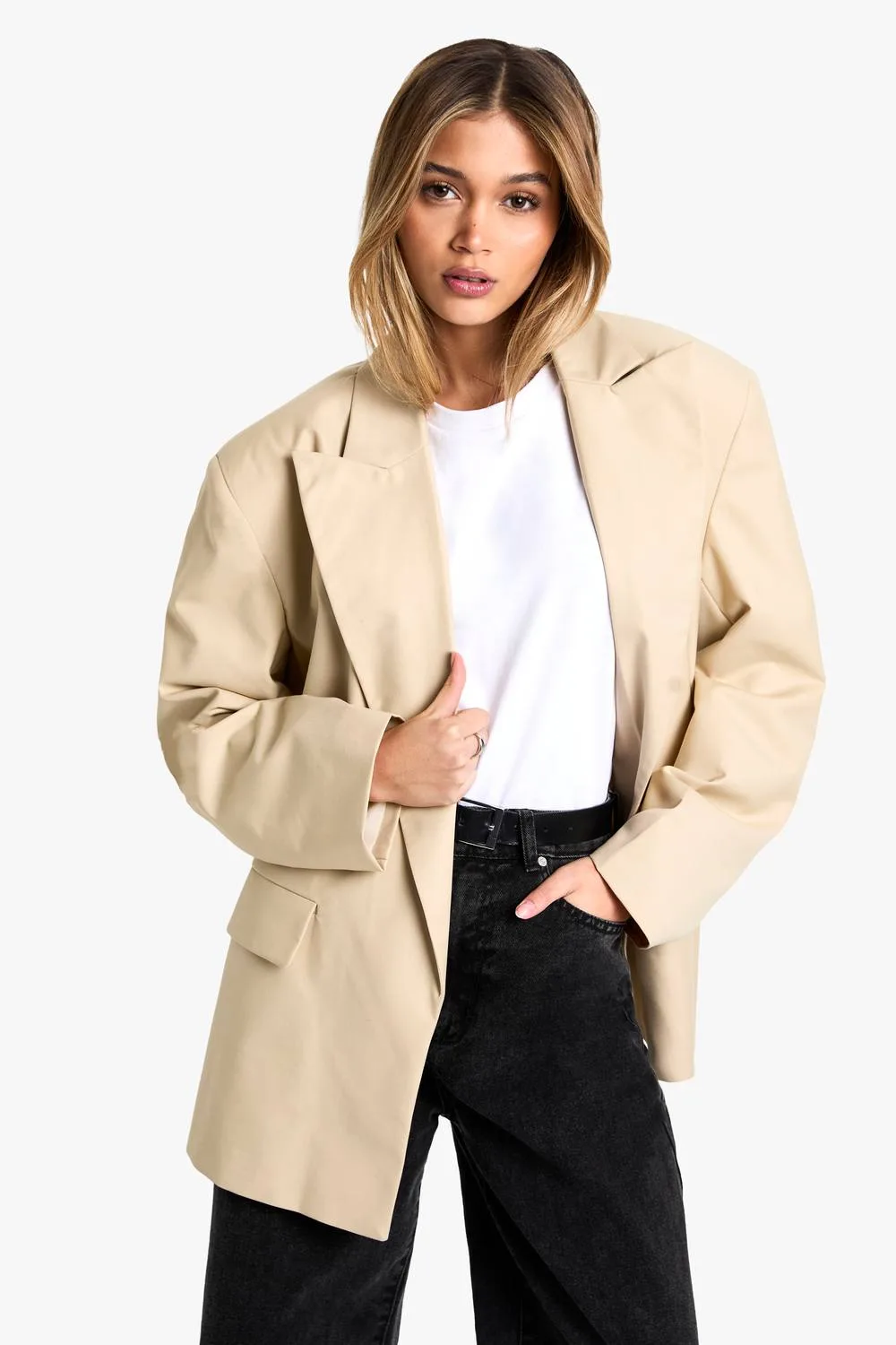 Oversized Open Blazer by boohoo