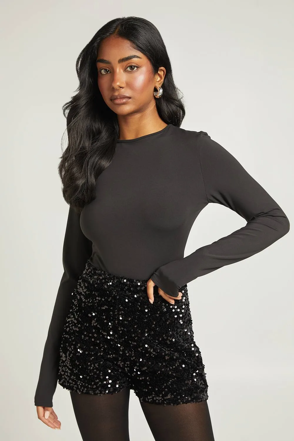 Sculpt Crew Neck Long Sleeve Top by boohoo