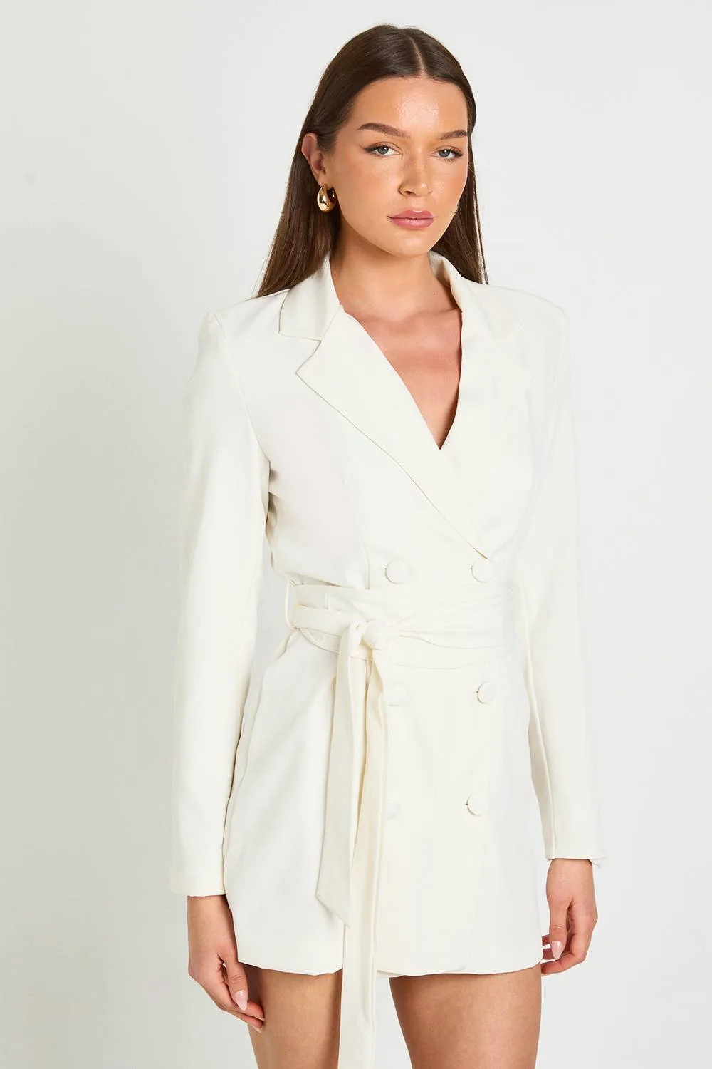 Obi Tie Waist Tailored Blazer Dress by boohoo