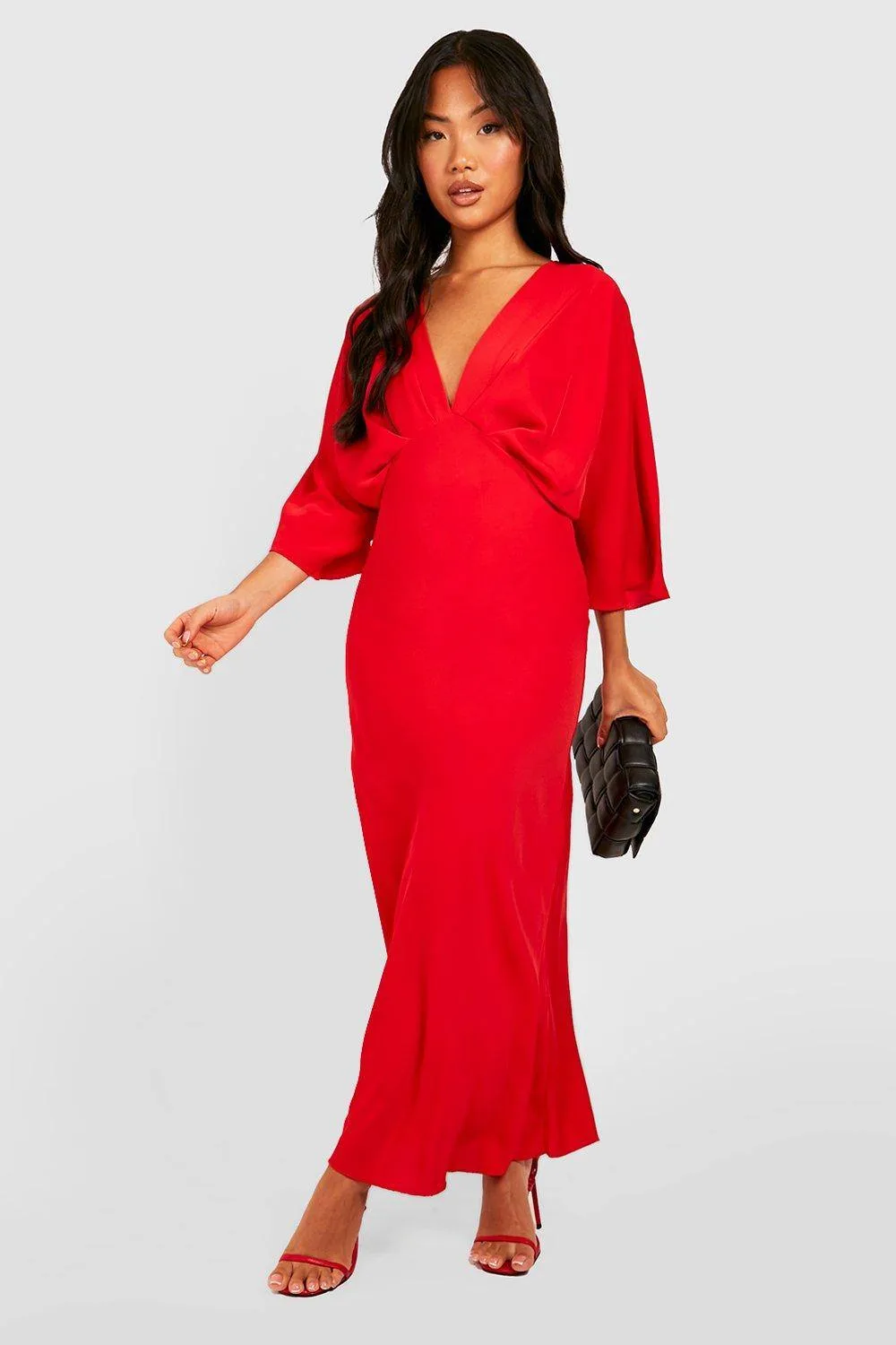 Bias Cut Angel Sleeve Maxi Dress by boohoo