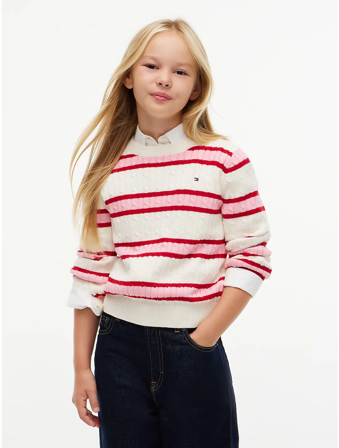 Striped Cable Knit Sweater by Tommy Hilfiger