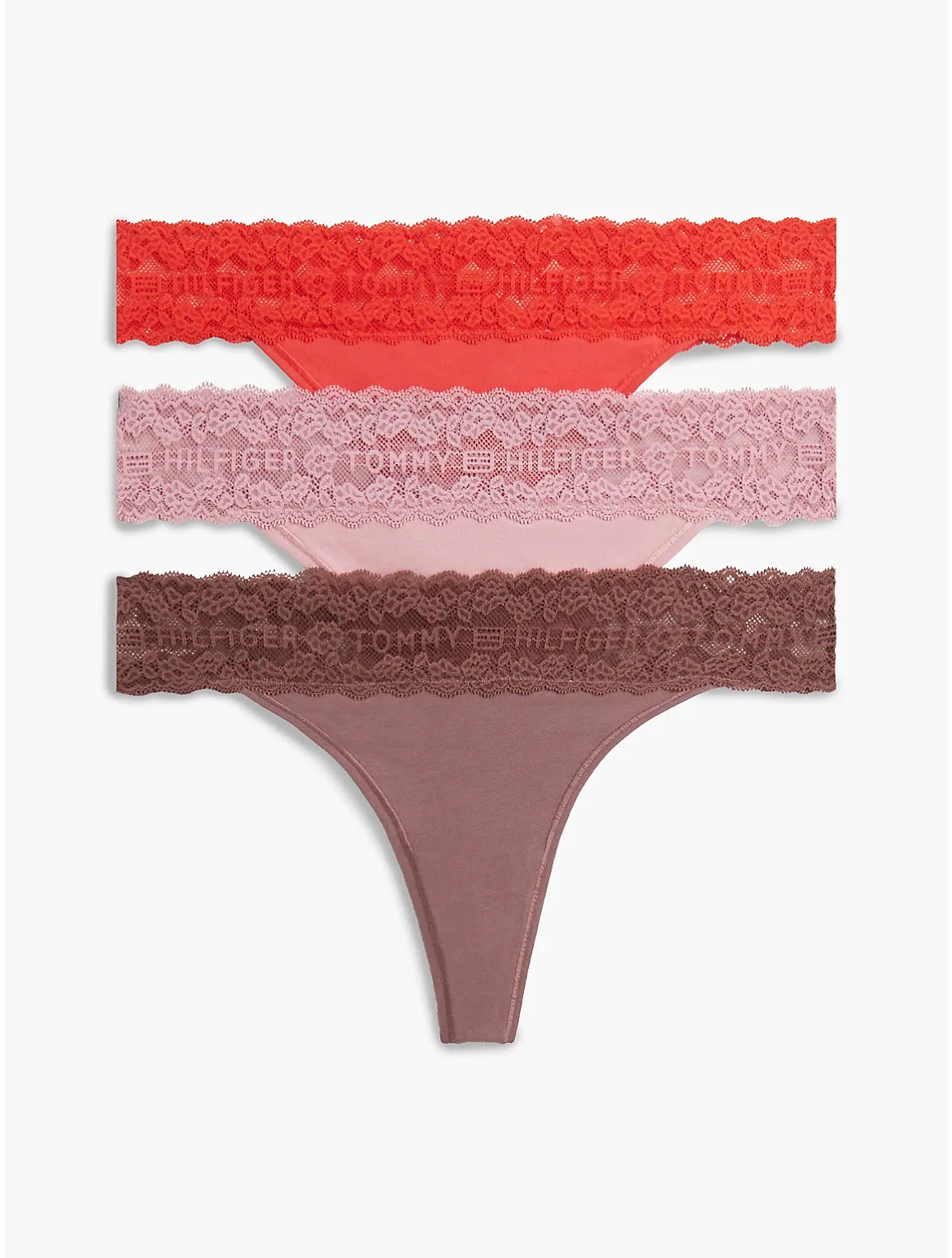 Lace-Trim Thong 3-Pack by Tommy Hilfiger