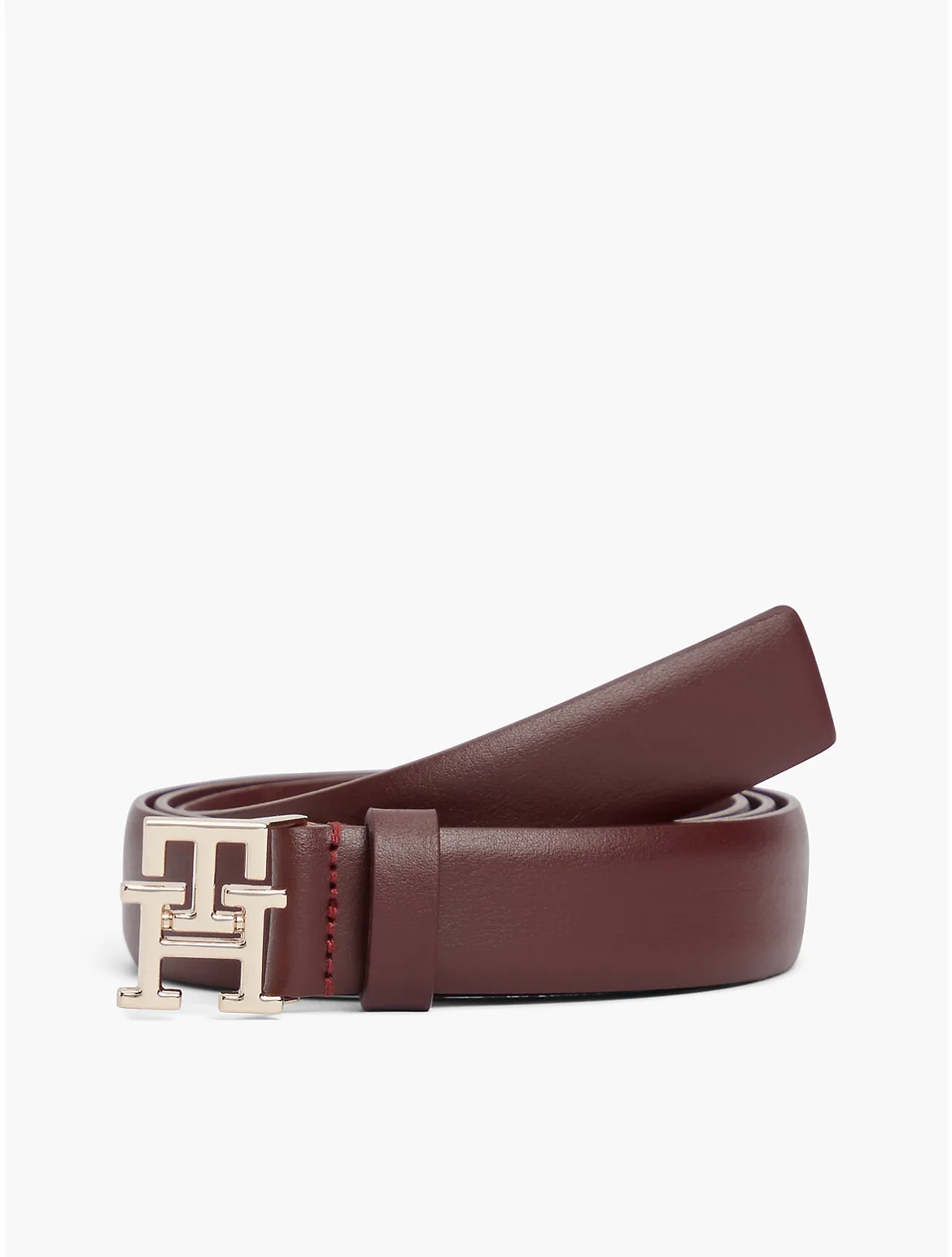 Monogram Buckle Smooth Leather Belt