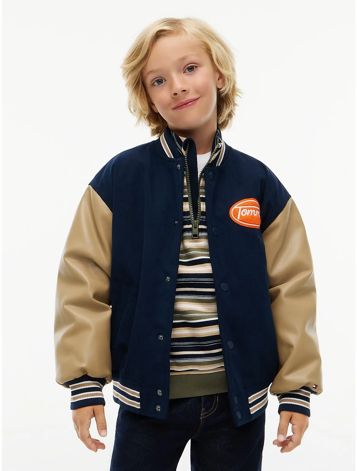 Mixed-Media Corduroy Bomber Jacket by Tommy Hilfiger
