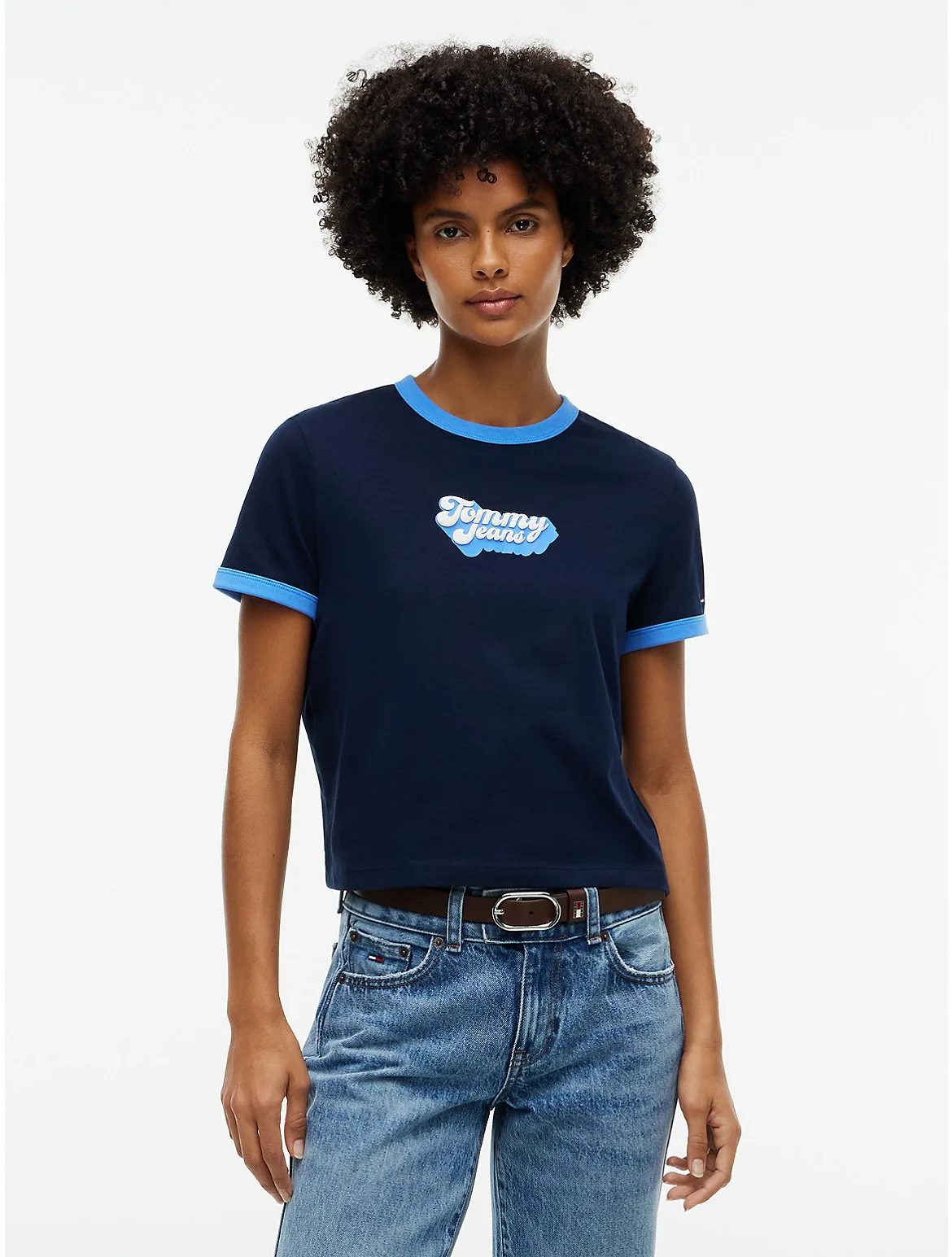 Tommy Jeans Puff Print Ringer T-Shirt by Tommy Hilfiger