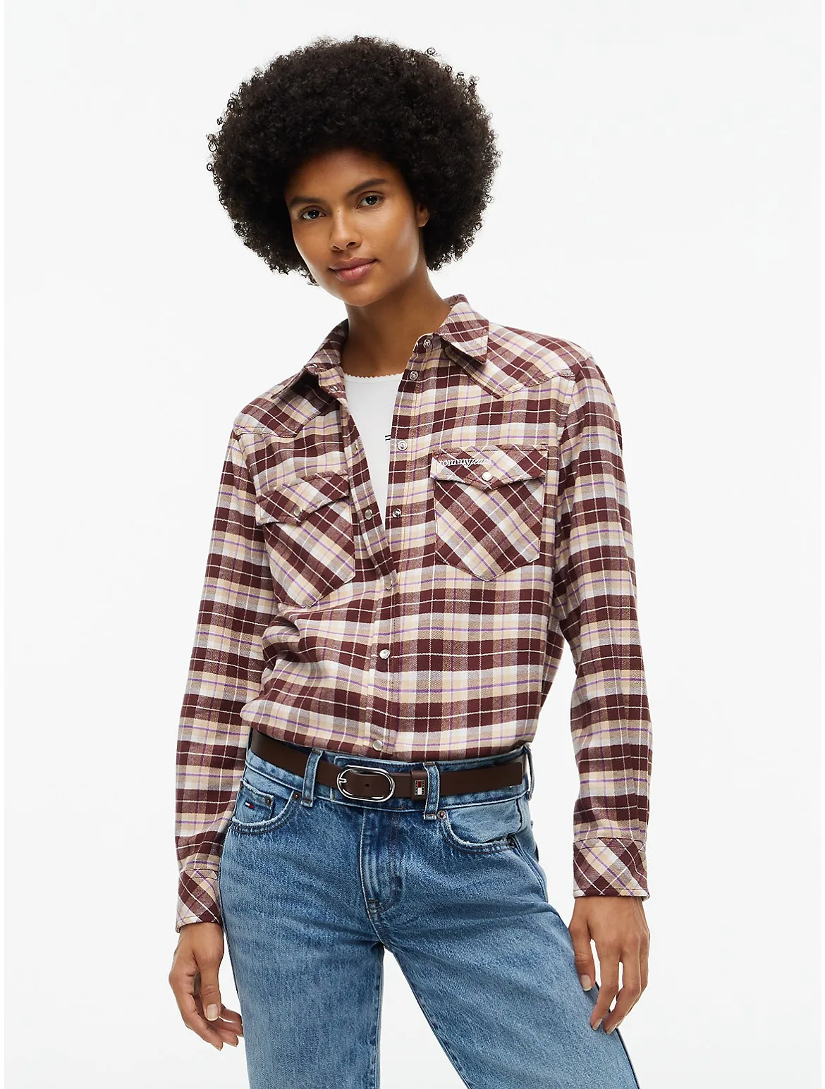 Tommy Jeans Check Flannel Western Shirt by Tommy Hilfiger