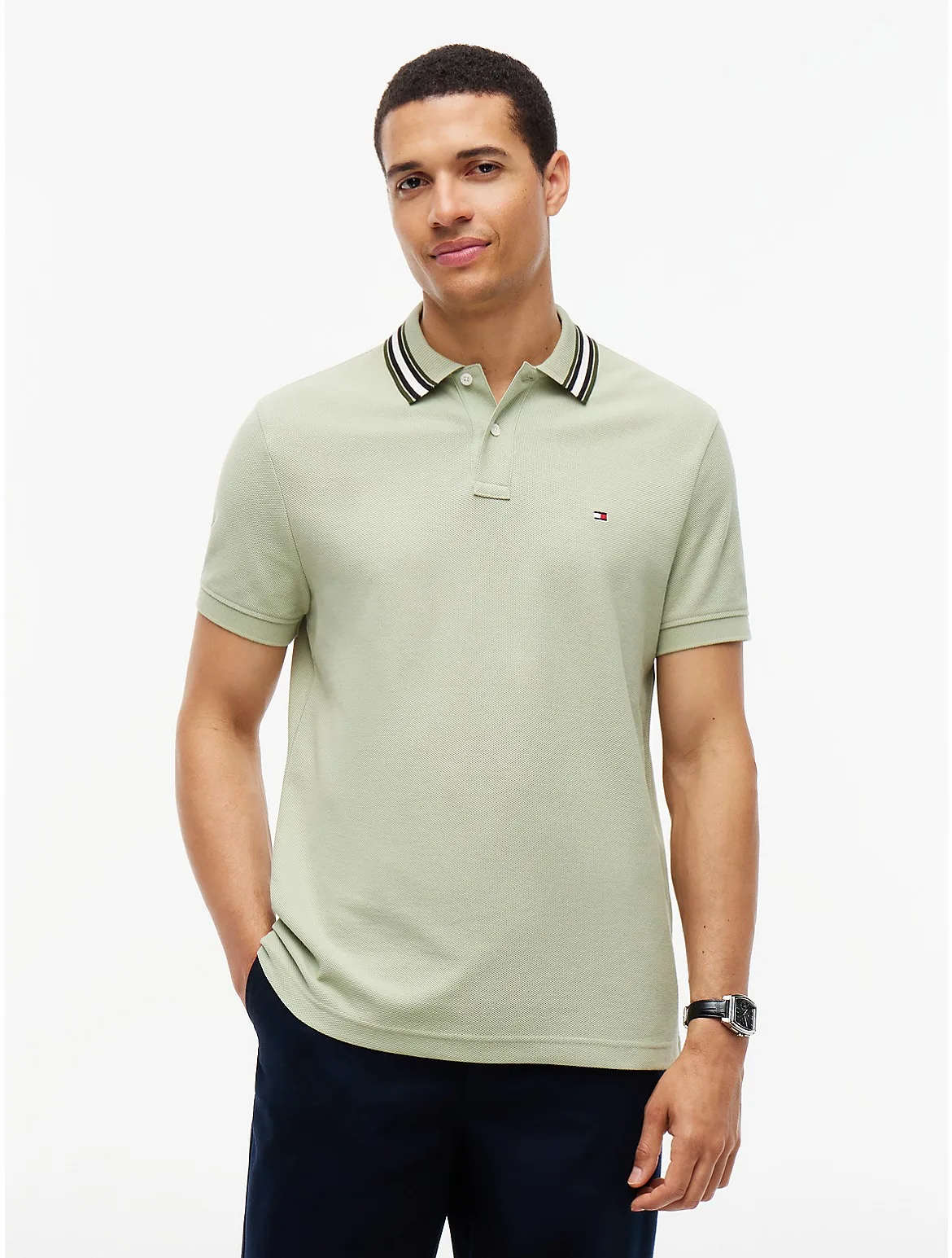 Regular Fit Tipped Collar Polo by Tommy Hilfiger