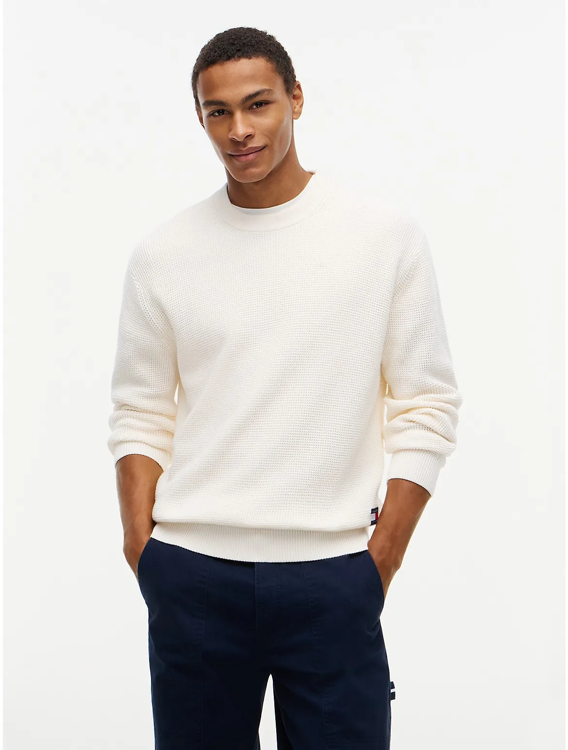 Tommy Jeans Waffled Crewneck Sweater by Tommy Hilfiger