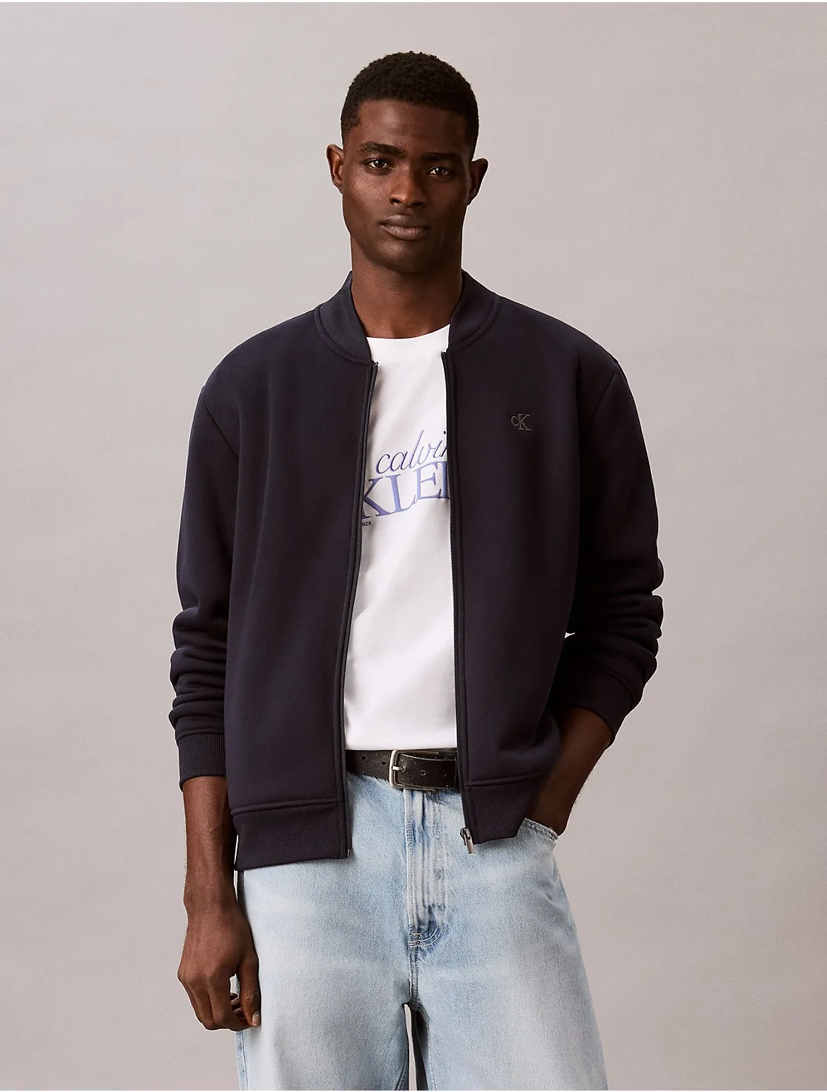 Bonded Sherpa Bomber Jacket by Calvin Klein