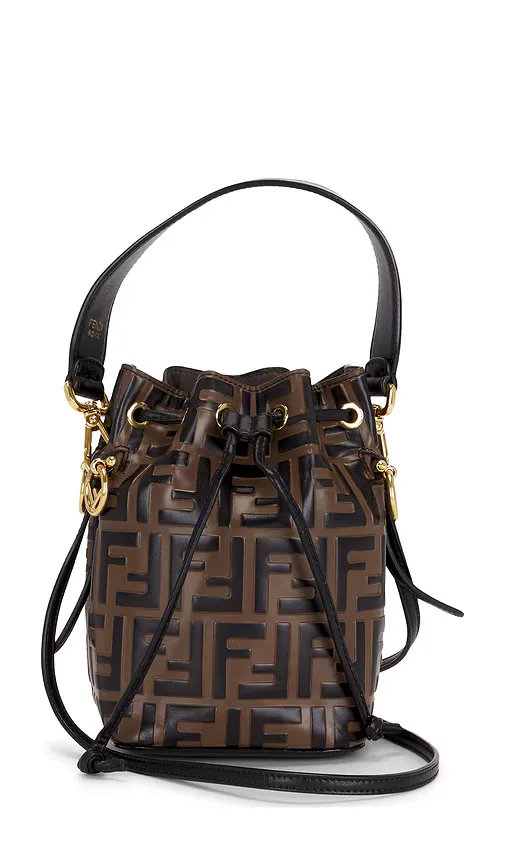 Fendi Vitello Liberty F Is Fendi FF 1974 Mini Mon Tresor Bucket Bag by FWRD Renew