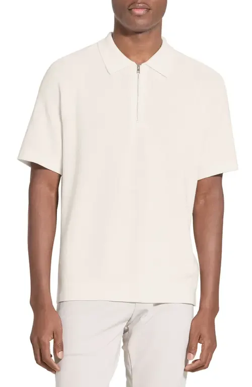 Tactile Cotton Quarter Zip Polo by Theory